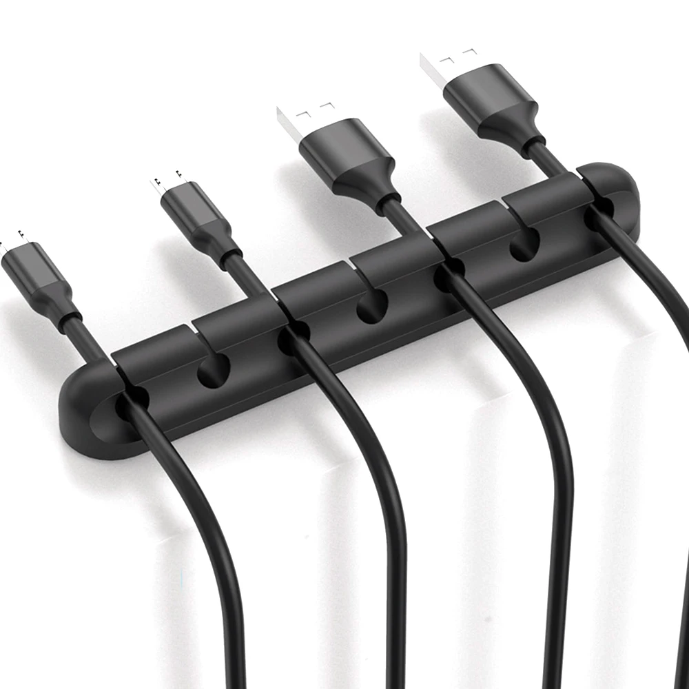 

Soft silicone data cable desktop storage earphone Holder for wires Cable organizer