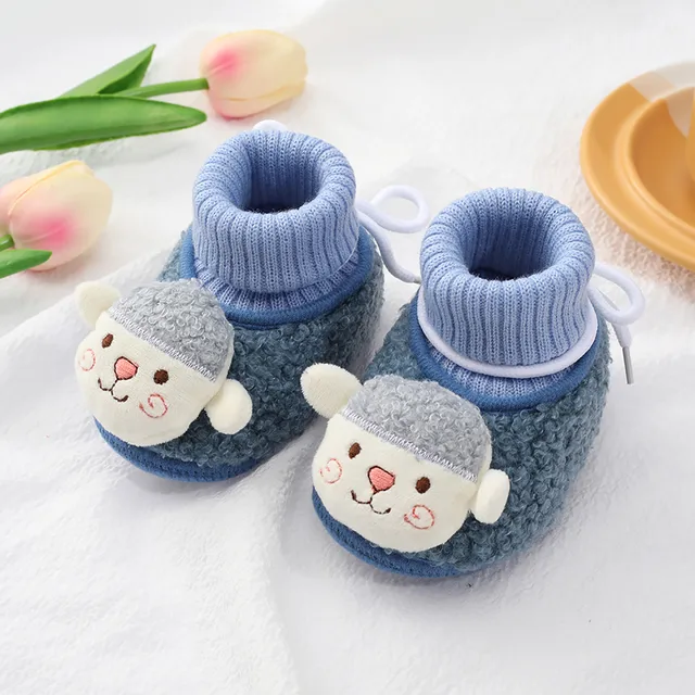 Newborn Baby Cartoon Animal Shoes Girls Boys Soft Booties Snow Boots Infant Toddler Warming Shoes for Children для новорожденных 3