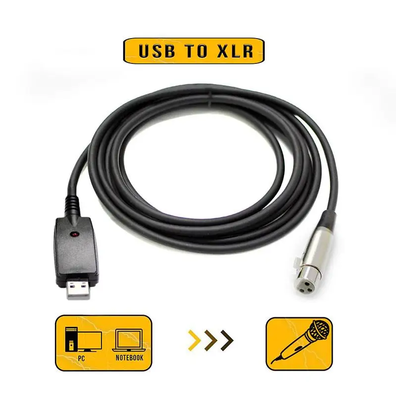 USB XLR линия Мода Прочный черный 300 см полоса инструмент кабель электрогитара смеситель KTV рок музыка укулеле медный сердечник