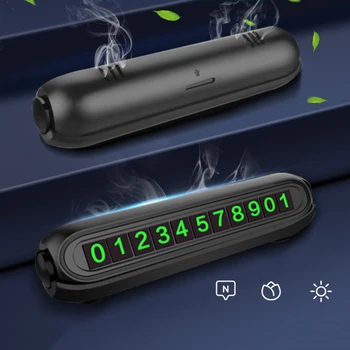 

2 in 1 Luminous Car Temporary Parking Card Car Stickers Car Air Freshener Auto Phone Number Card Car Aromatherapy Accessories