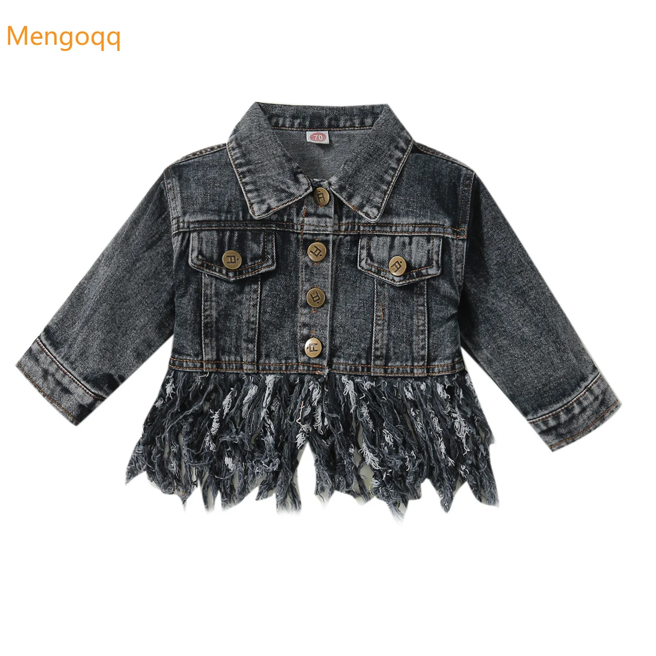 Fashion Girls Autumn Spring Full Sleeve Single breasted Top Denim