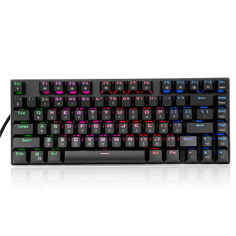 

E Element Z88 Russian Version Mechanical Keyboard RGB Backlight 81 Keys Keyclick Changeable Axis Mechanical Keyboard Keyboard