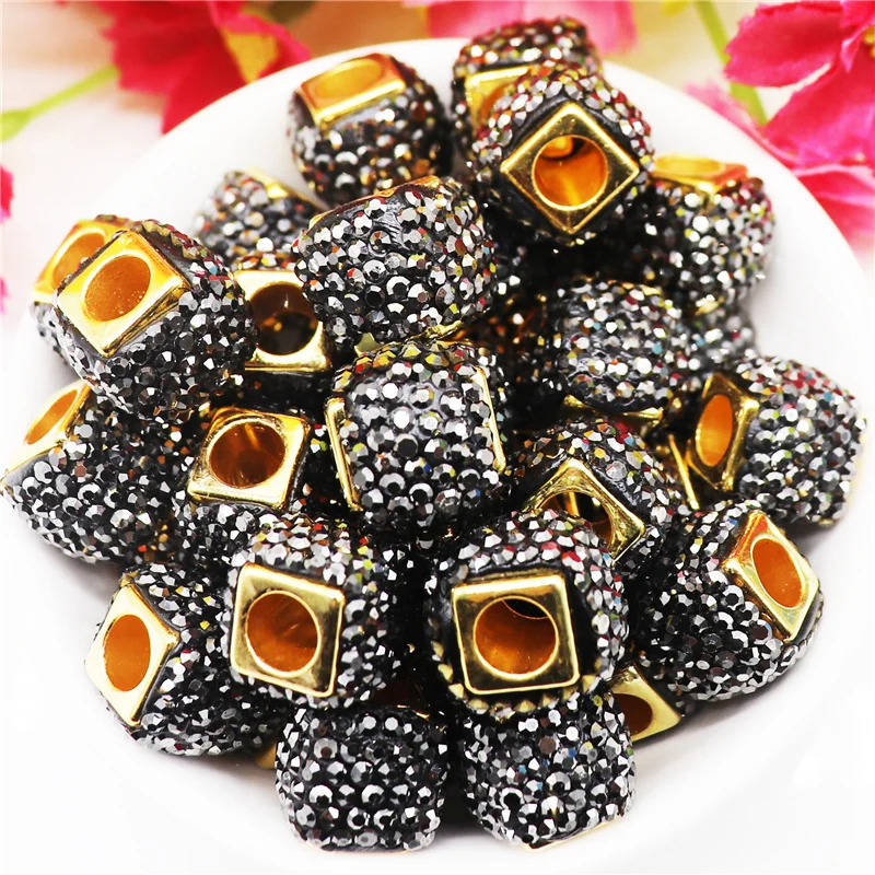 20Pcs New Assorted Color Luxury Rhinestone Large Hole Spacer Fit Pandora Charms Bracelet Hair Beads for Women DIY Jewelry Making 20Pcs New Assorted Color Luxury Rhinestone Large Hole Spacer Fit Pandora Charms Bracelet Hair Beads for Women DIY Jewelry Making