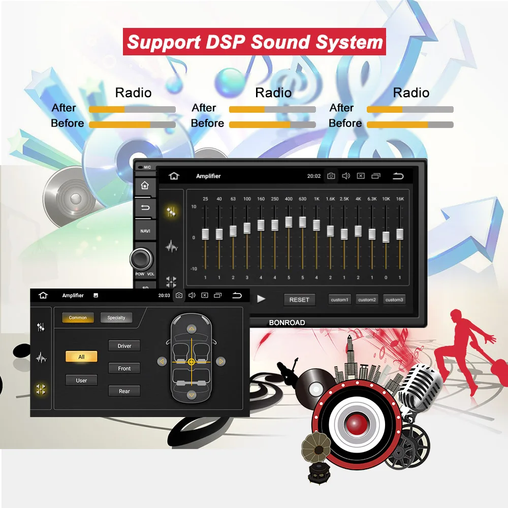 Best Bonroad 7" 2Din Android Car Multimedia Stereo Player For Nissan For Hyundai For Kia GPS Navigation Radio Video with RDS (No DVD) 1