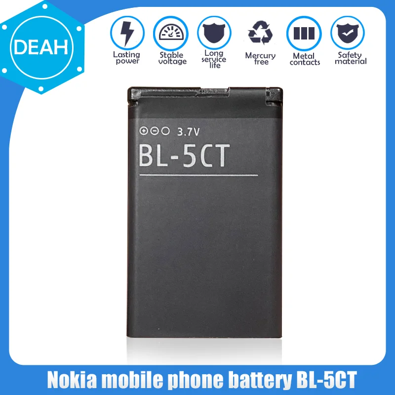 1 шт. 3 7 в 1050 мАч BL-5CT BL 5CT BL5CT Сменный аккумулятор для телефона Nokia 3720 5220 5220XM 6730 6330 6303i