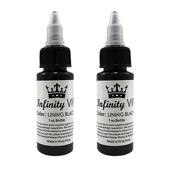 

2Pcs 30Ml/Bottle Professional Tattoo Pigment Pure Plant Small Tattoo Pigment Inks Safe Half Permanent Paints(Black)