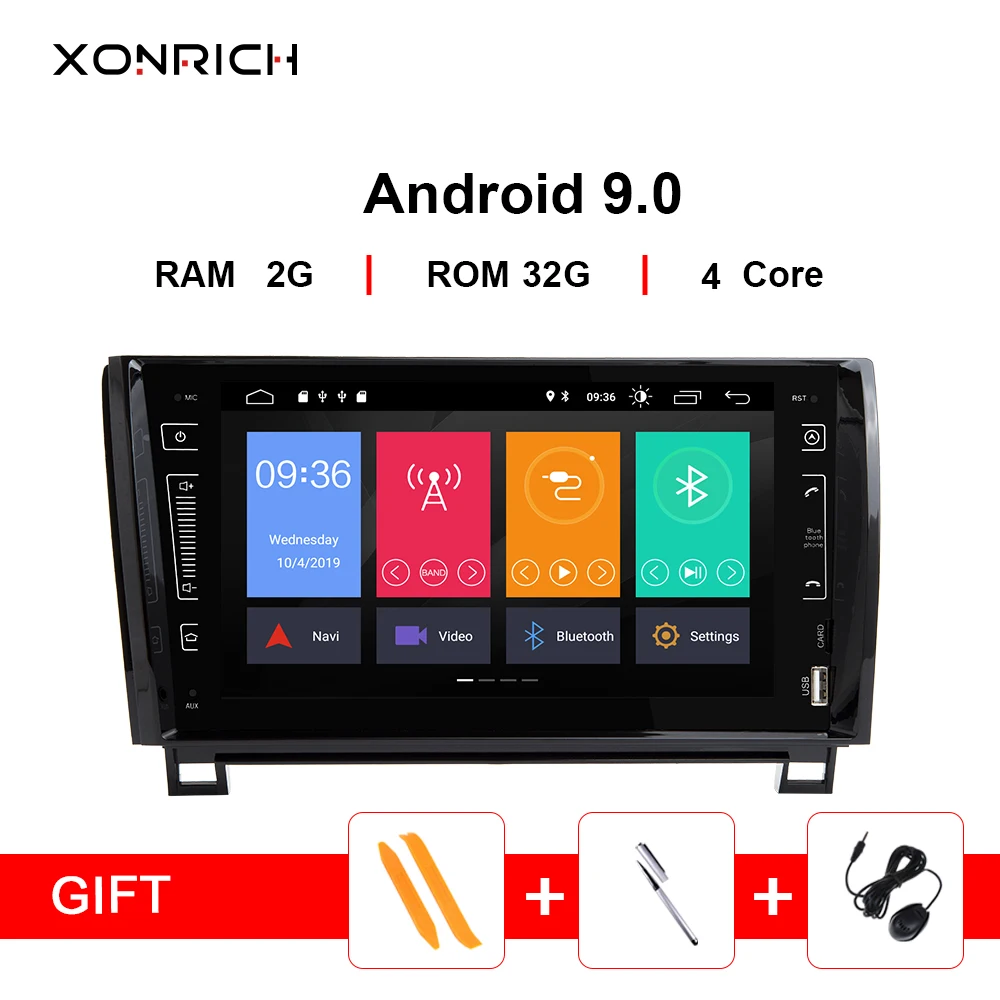 Xonrich автомобиль радио мультимедиа плеер 2 Din Android 9,0 для Toyota Tundra Sequoia 2007 2008 2009 2010 2011 2012 2013 DVD Wi-Fi 2 Гб
