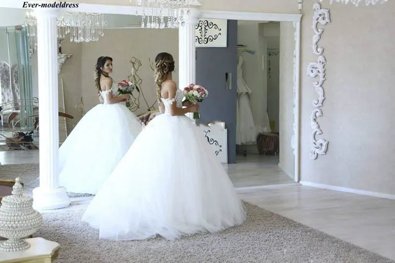 Vestido de Noiva Свадебные платья принцессы бальное платье Аппликации кружевные со стразами топ из органди свадебное платье класса Люкс платье невесты