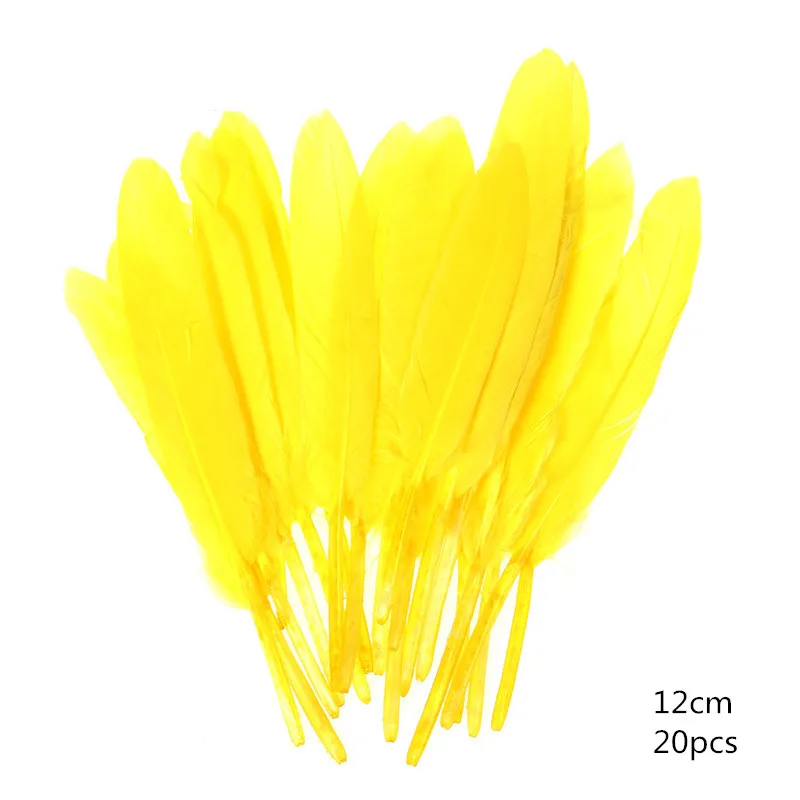 Yellow 12cm feather 20 шт красочные перо детский сад Chirdren ручной работы творческие наборы сделай сам DIY декоративные украшения материалы для дома Изобразительное искусство - Цвет: Yellow 12cm feather