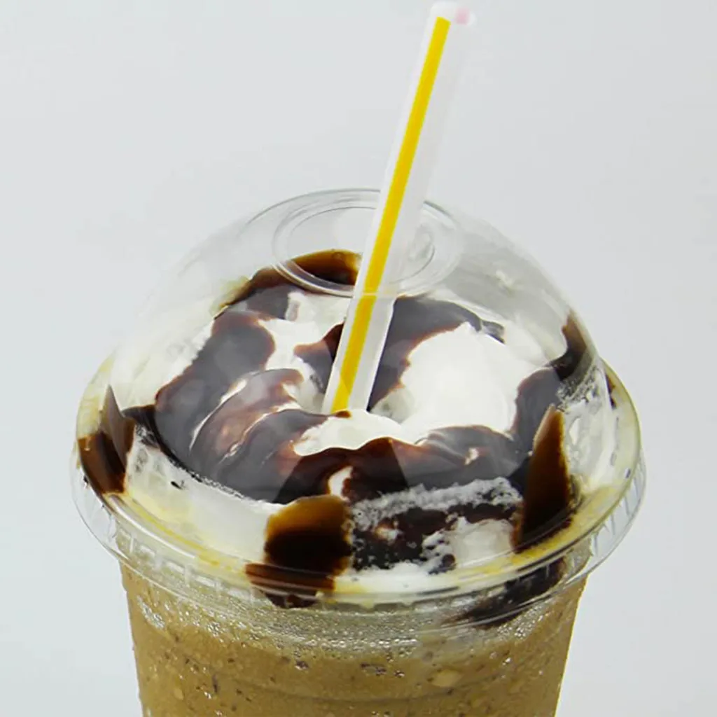Disposable Plastic Cups With Dome Lid For Cold Iced Drink Coffee Tea Smoothie Soda Party Drinkware