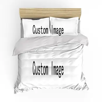

Custom Image Bedding Set with Pillowcase 2/3 Piece Luxury 3D Print Logo Twin Full Queen King Size Duvet Cover Dropshipping