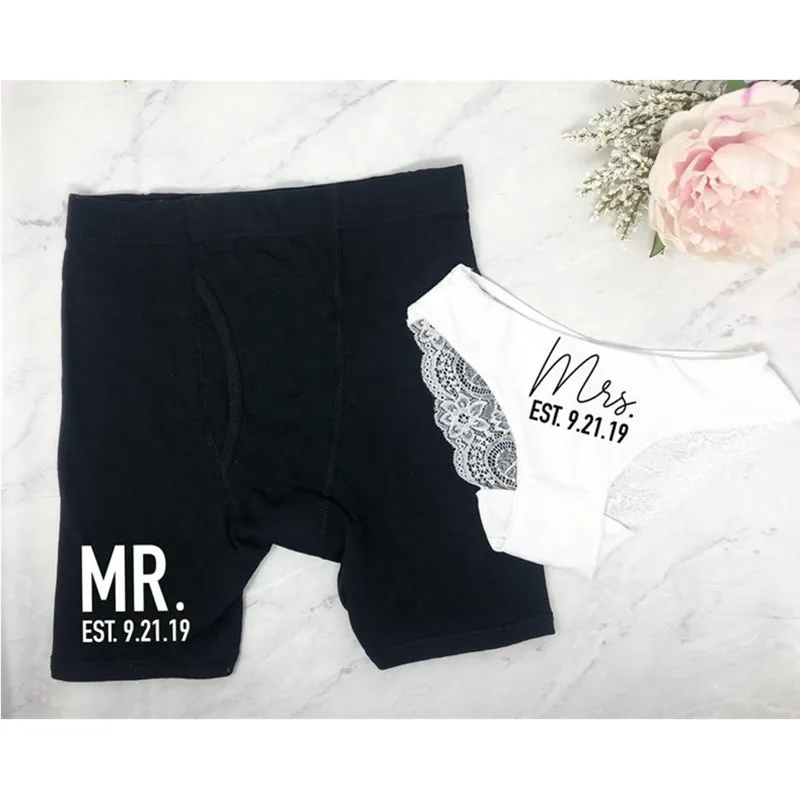 Personalized Mr And Mrs Underwear Set, Gift For Newly Weds, Bridal  Underwear Briefs, Gift For Bride And Groom, Mens Boxers - Party Favors -  AliExpress