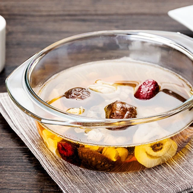 Heat-resistant Tempered Glass Bowl with Lid Transparent