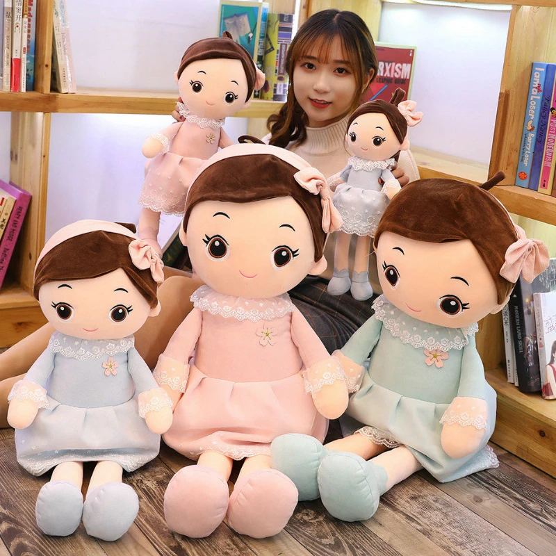 Плюшевые Игрушки для маленьких девочек Kawaii куклы с платьем Мягкая кукла