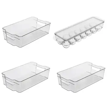 

4PCS/Set Fridge Storage Container Plastic Kitchen Pantry Storage Organizer