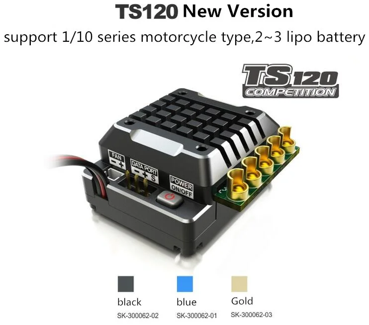 SKYRC TORO TS120 1/10 Brushless Sensored ESC Support 2-3S Lipo For 1:10 1:12 RC Car Black
