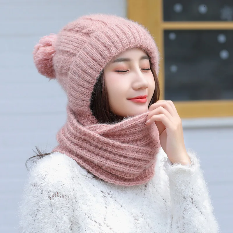 Limited Promo Knitted Wool Warm Scarf Thick Windproof Multi Functional Hat Autumn Winter Women's Hat Caps Scarf S Limited Promo Knitted Wool Warm Scarf Thick Windproof Multi Functional Hat Autumn Winter Women's Hat Caps Scarf S