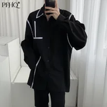 PFHQ – chemise ample à manches longues pour hommes, jolie chemise rayée à revers et simple boutonnage, de Style coréen, nouvelle collection printemps automne 2021, 21E4310
