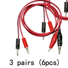 

3 Pairs Of 6pcs Banana Plug Test Line To Alligator Clip Test Lead Double Head Cable Suitable For Inspection Leads