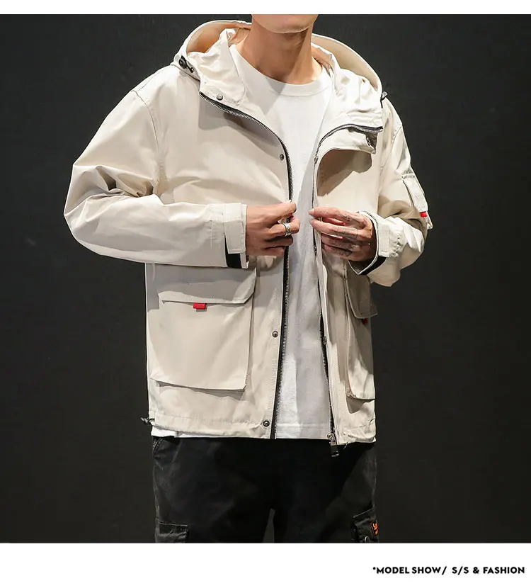 M-5XL мужские куртки и пальто уличная куртка-бомбер мужская ветровка модная одежда 2019 осень карго с капюшоном мужские пальто