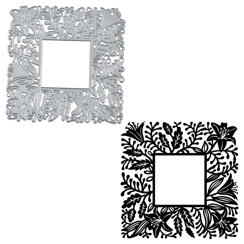 

Diyarts Floral Square Metal Cutting Dies Frame Dies for Craft Die Scrapbooking Embossing Stencil DIY Die Cut Card Decoration