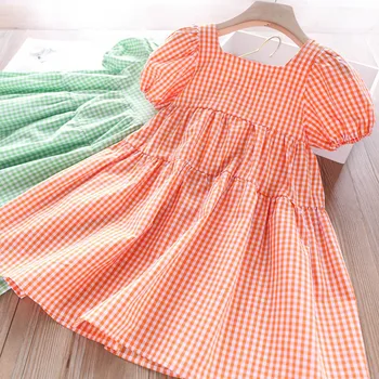 

2020 Summer Girls Plaid Dress Wholesale Children's Clothing