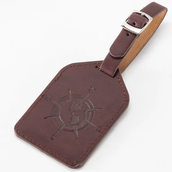 

Fashion PU Leather Portable Vintage Style Anti-lost Carrying Label Bag Lightweight Wear Resistant Luggage Tag Adjustable Buckle