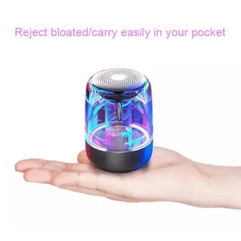 

New Mini Transparent And Convenient Wireless Bluetooth Speaker Audio Card Imaginative Colorful Light Audio Black White
