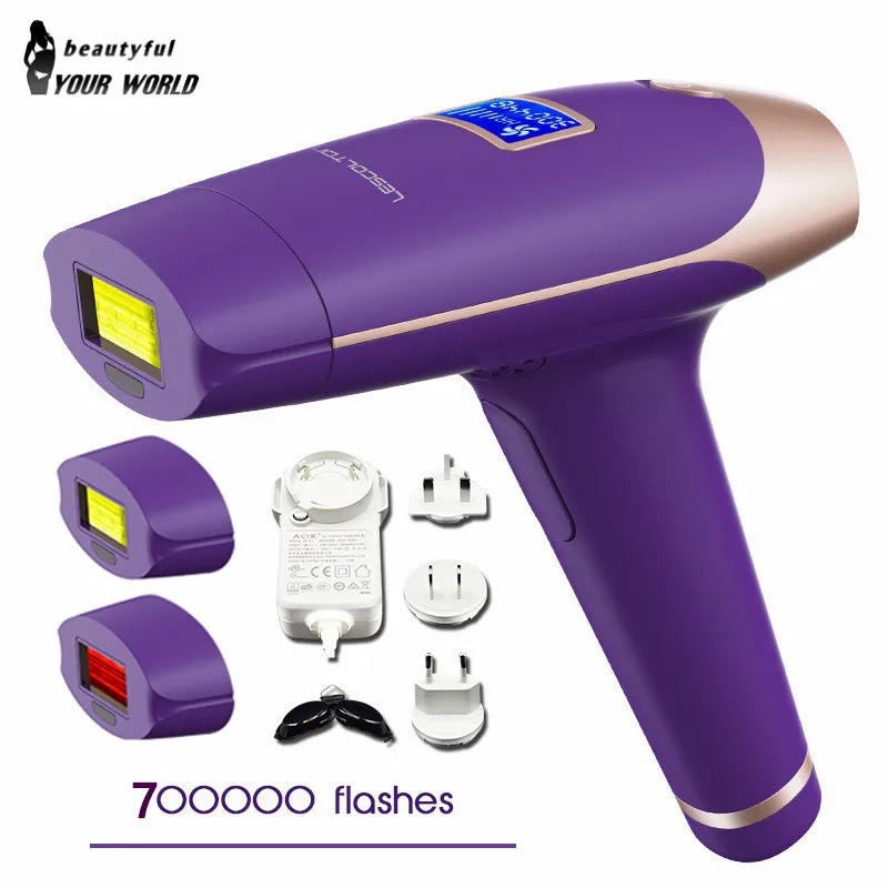 Lescolton IPL лазерный эпилятор для удаления волос с ЖК-дисплеем T009i лазерный постоянный триммер для бикини Электрический лазерный эпилятор - Цвет: T009X-700000 pulses