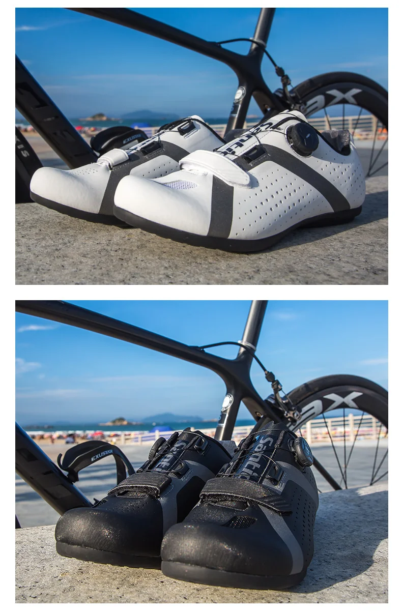 Santic обувь для велоспорта для мужчин Pro MTB дорожный велосипед обувь резиновая Нескользящая дышащая разблокированная гоночная велосипедная Обувь Zapatillas Ciclismo
