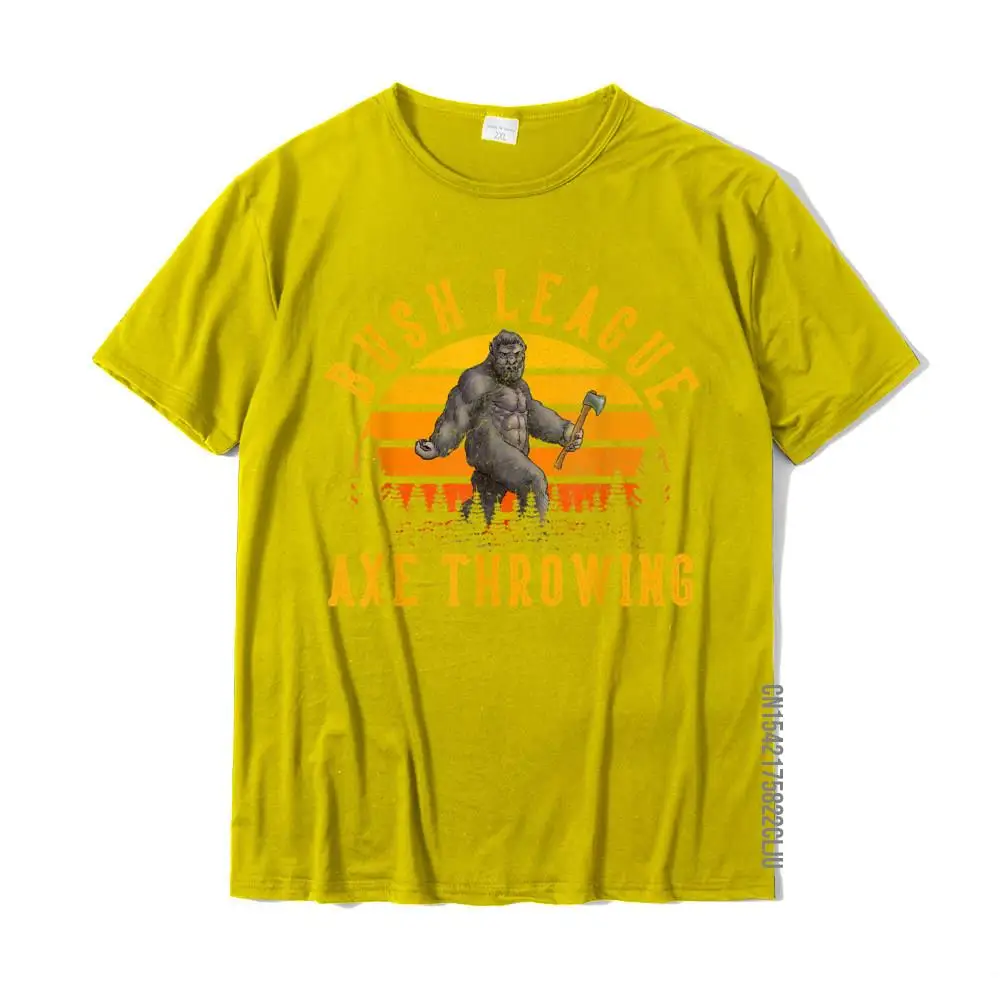comfortable Funky Men T Shirt O Neck Short Sleeve Pure Cotton Tops Shirts Gift Tops & Tees Wholesale Funny Sasquatch Axe Throwing Shirt Bigfoot Hatchet Thrower T-Shirt__32002 yellow