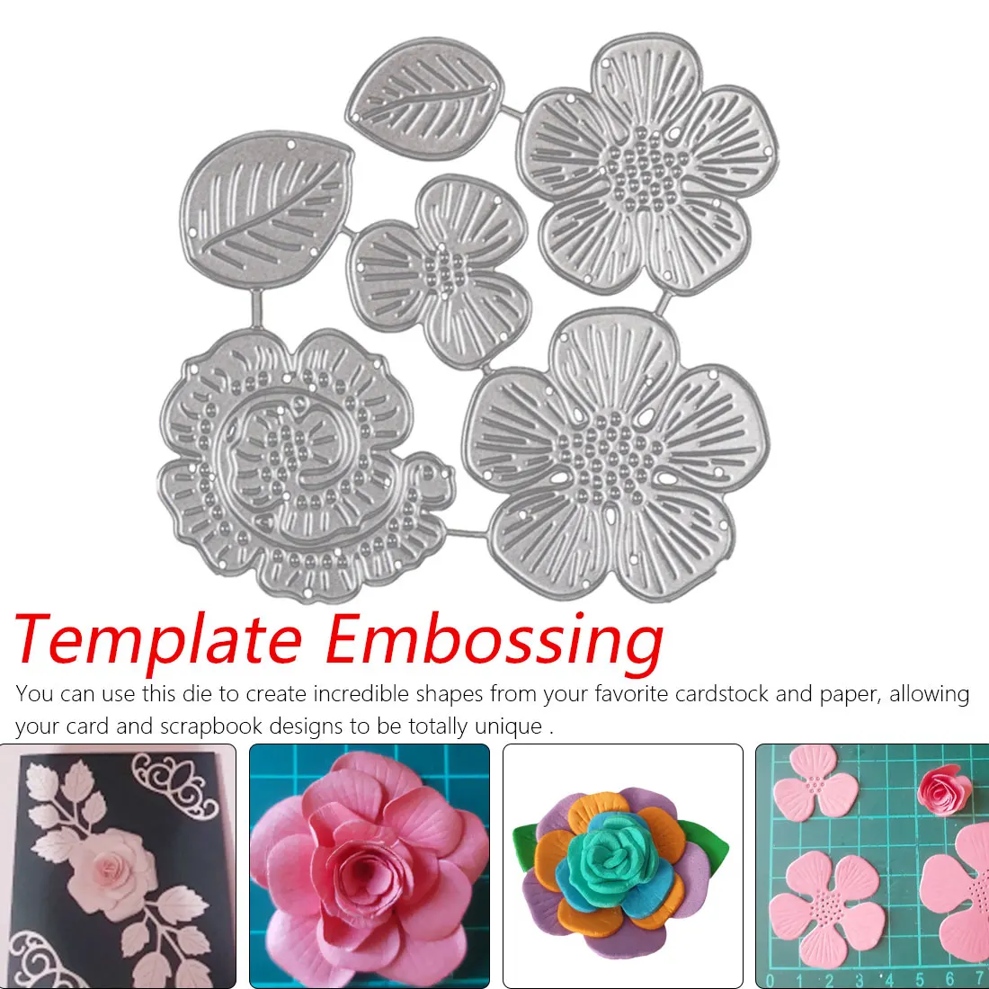 

6pcs/lot flower Stitched Craft Metal Cutting Dies DIY Scrapbooking Stamps Craft Embossing Making Stencil Template Embossing