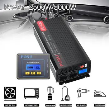 

12V DC To 230V AC 2500W/5000W Portable Car Power Inverter Automobile Transformer Pure Sine Wave Voltage Transformer With ICD