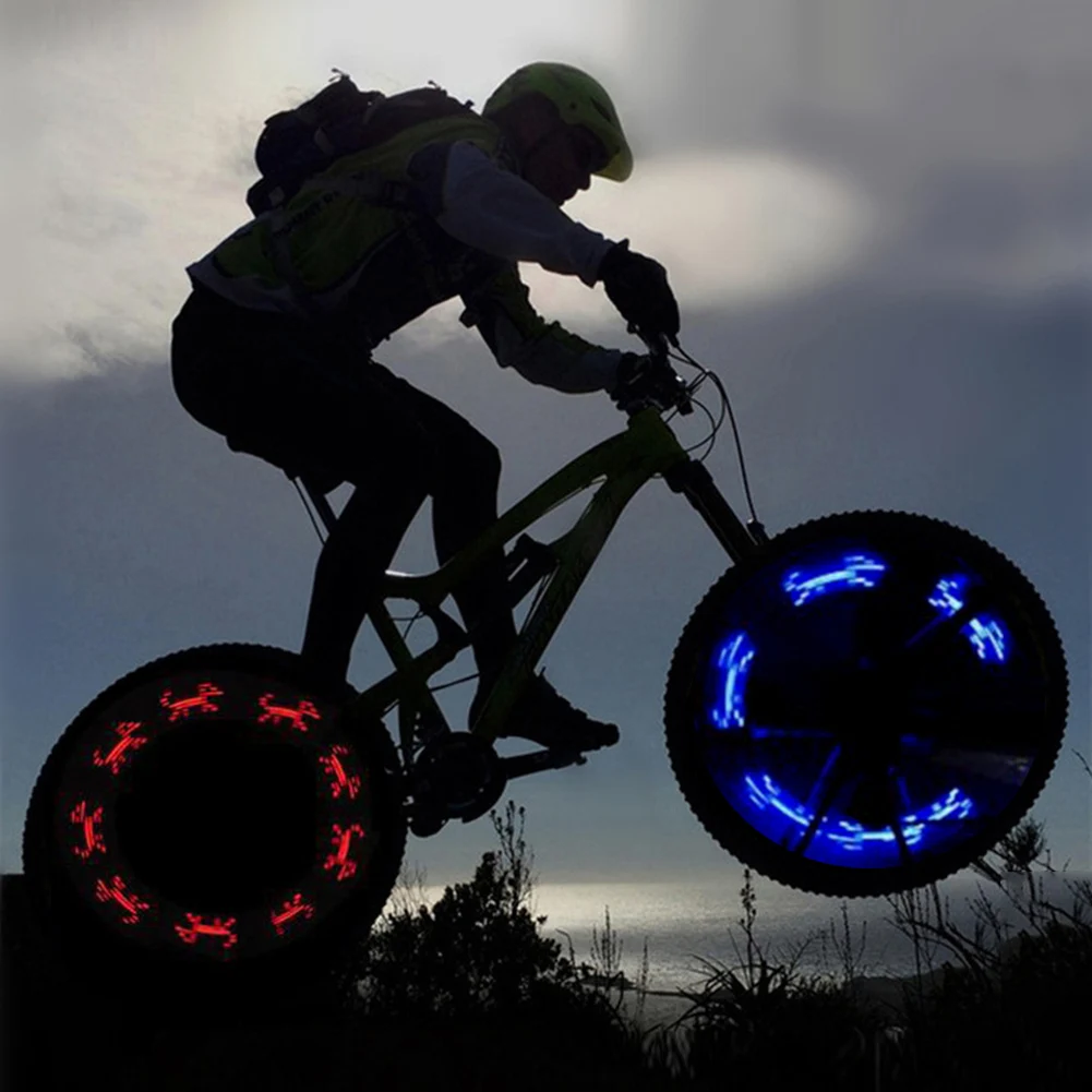 4 шт. велосипед 7 светодиодный велосипедный фонарь колесо шина клапан MTB велосипед 7 букв светодиодный носик лампа велосипедный светильник для езды на велосипеде