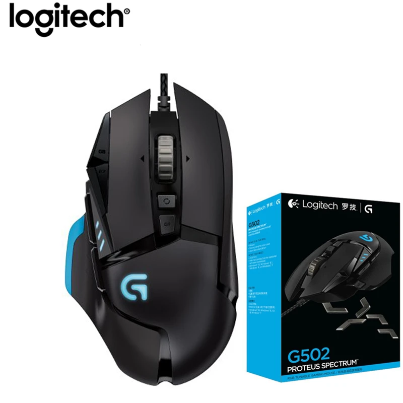 Оригинальная проводная мышь logitech G502 HERO limited edition 16000 dpi G502 RGB профессиональная игровая мышь 12000 dpi Proteus Spectrum