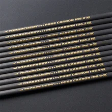 Archery Pure Carbon Arrow Shaft Spine 300 350 400 500 600 ID 6.2 mm Recurve Bow and Arrows Hunting Shooting 6PCS/12PCS