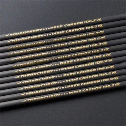 Archery Pure Carbon Arrow Shaft Spine 300 350 400 500 600 ID 6.2 mm Recurve Bow and Arrows Hunting Shooting 6PCS/12PCS