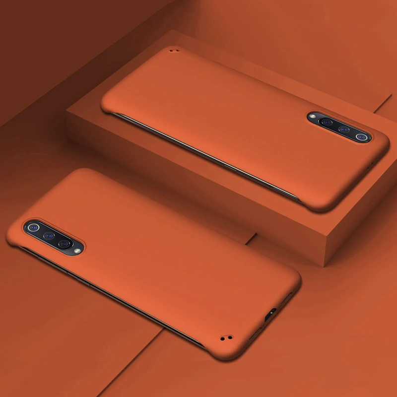 Безрамный чехол для Xiaomi Mi 9 Lite CC9 9T Pro RedMi Note 7 K20 Pro 7A 6 6A Global Version Candy чехол s Жесткий PC матовый чехол - Цвет: Оранжевый