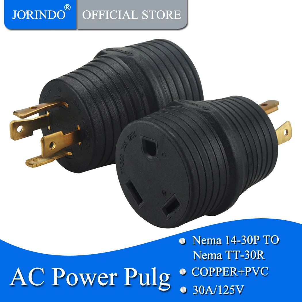 JORINDO [14-30P к TT-30R] Plugrand генератор к 30Amp RV Camper адаптер,(NEMA L14-30P к TT-30R) Генератор RV адаптер питания