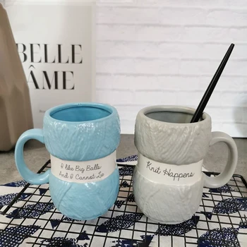 Creative Colorful Wool Ceramics Mugs Coffee Cups Milk Tea Drinkware Christmas Birthday Gift 1