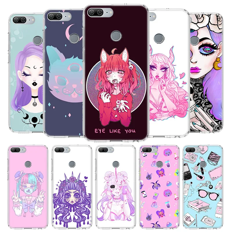 Чехол Girly Pastel Witch Goth для телефона Huawei Y9 Y5 Y6 Y7 2019 Honor 9 10 Lite 9X 8X 8A 8S 7X 7A 20 10i V30 Nova 6E