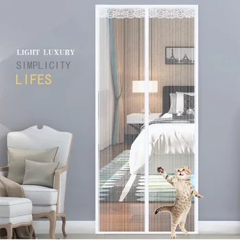 

2020 High Quality New Strong FISHING CORD Material Magnetic Stripe Anti-Mosquito Curtains Encryption Mosquito Net On the Door