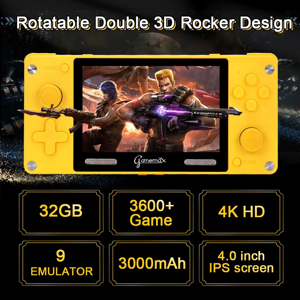 2022 New RG552 Retro Handheld Game Console Player 5.36 Inch IPS Screen Linux Android Dual System Support for PS1