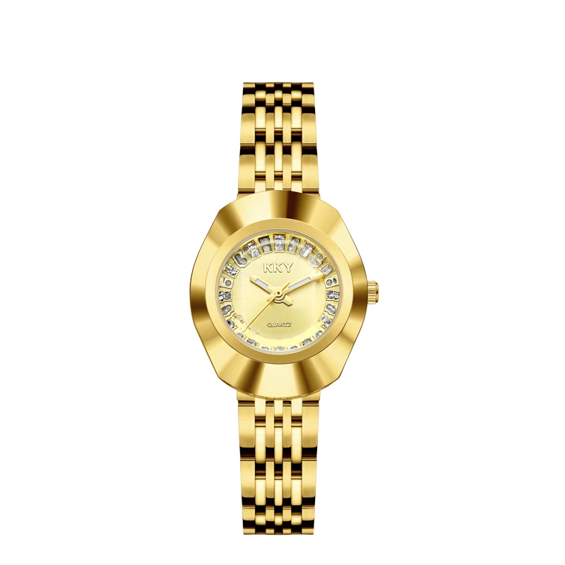 KKY New Brand Creative Golden Briquette Design Quartz Men Women Watches Relogio Masculino Luxury Wrist Watches Female Male Clock 