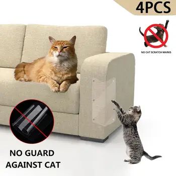 

4PCS Cat Scratching Protection Transparent Cat Scratching Guard Self-Adhesive Couch Guard For Cat Furniture Protector Guards
