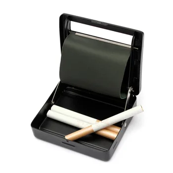 

Automatic Rolling Machine Black Tin Box Case Metal Roller Cigarette Tobacco Container Storage Holder Box mx9291602