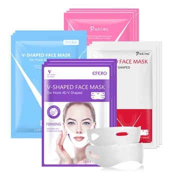 

Lifting Face Masks 4D Double V Shape Face Slim Chin Check Neck Lift Peel-off Mask Slimming Anti-Aging Mask Hanging Ear Face Mask