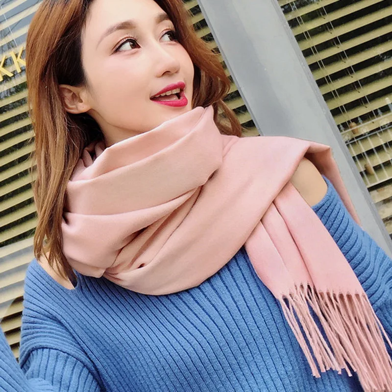 

New 2020 women scarf warm winter cashmere scarves neck shawls for lady female foulard pashmina bandana casual echarpe