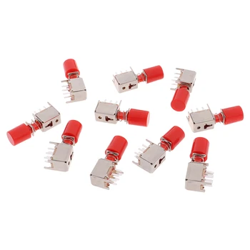 

10pcs PS-22F03 Right Angle PCB Latching Push Button Switch with cap 6 Pin self-locking key power switches