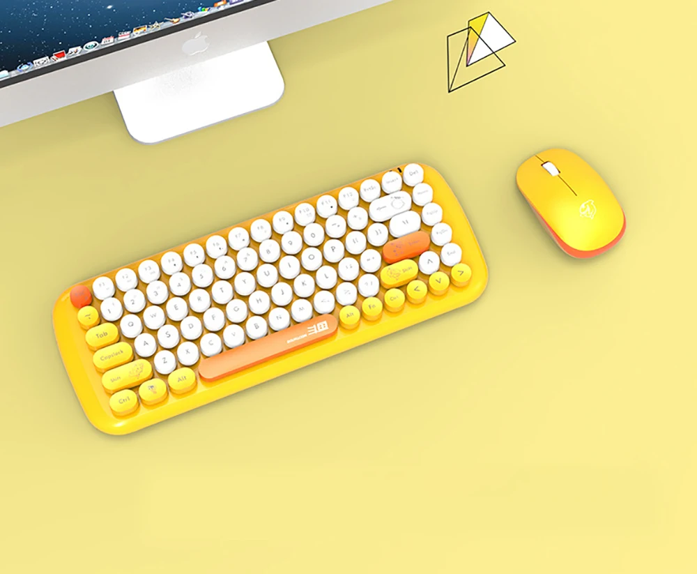 iBen 2.4G Wireless Silent Keyboard and Mouse Mini 86Keys Home Office 84Keys Keyboard Mouse Combo Set (2)